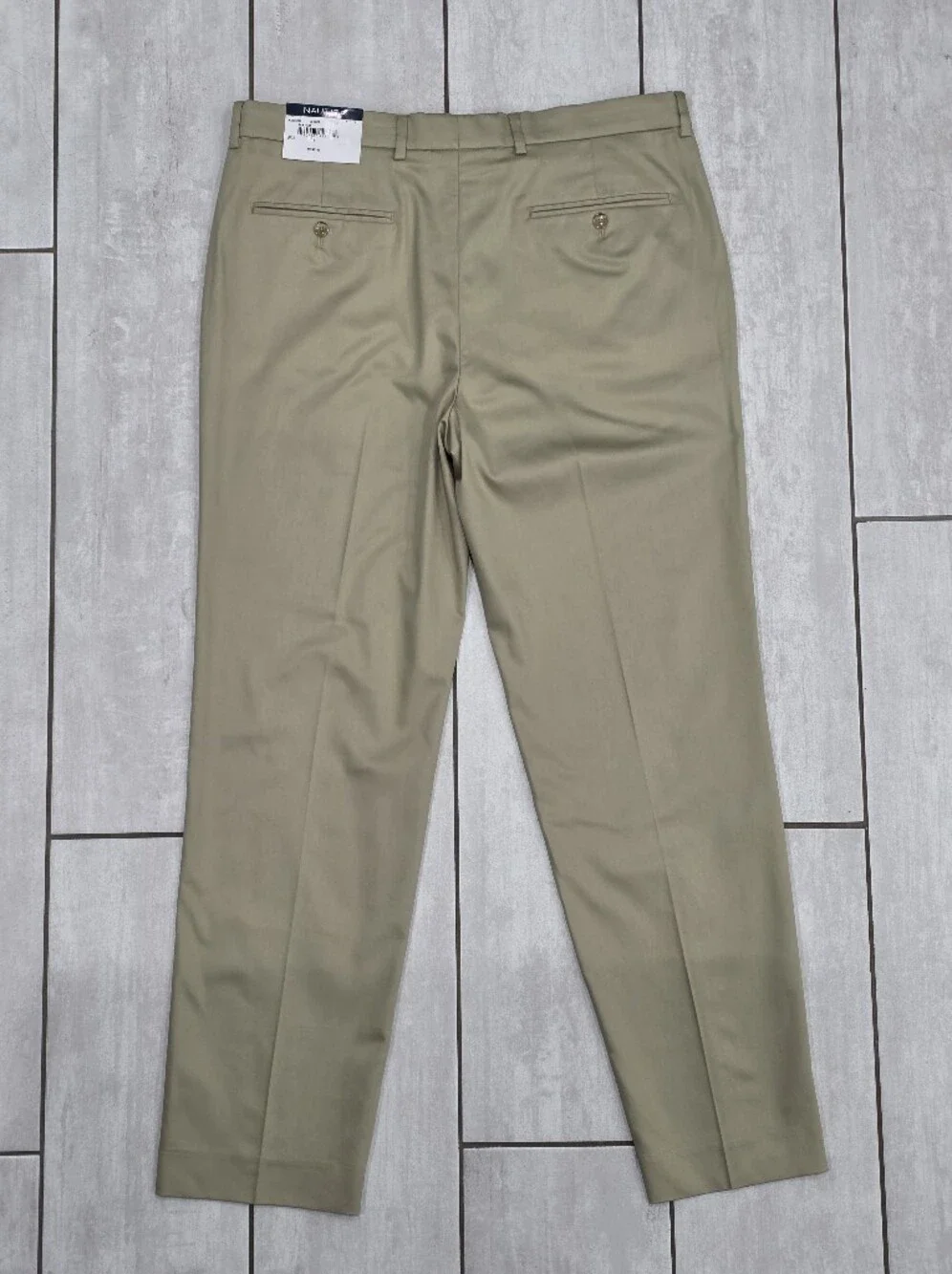 NAUTICA Men's Flat-Front Khaki Dress Pants Chinos - Tan Beige Business Casual